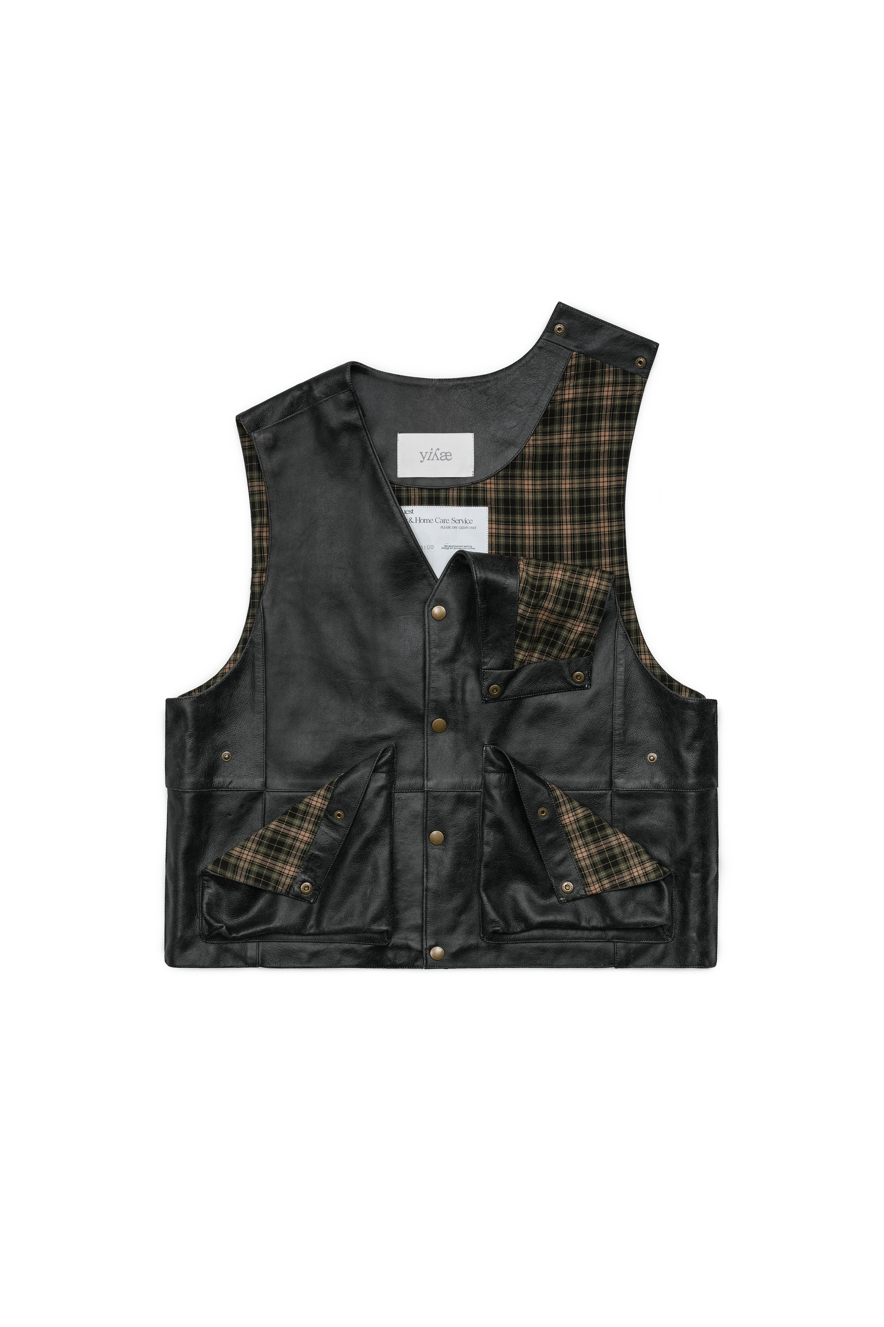Inside Out Leather Vest _ Black