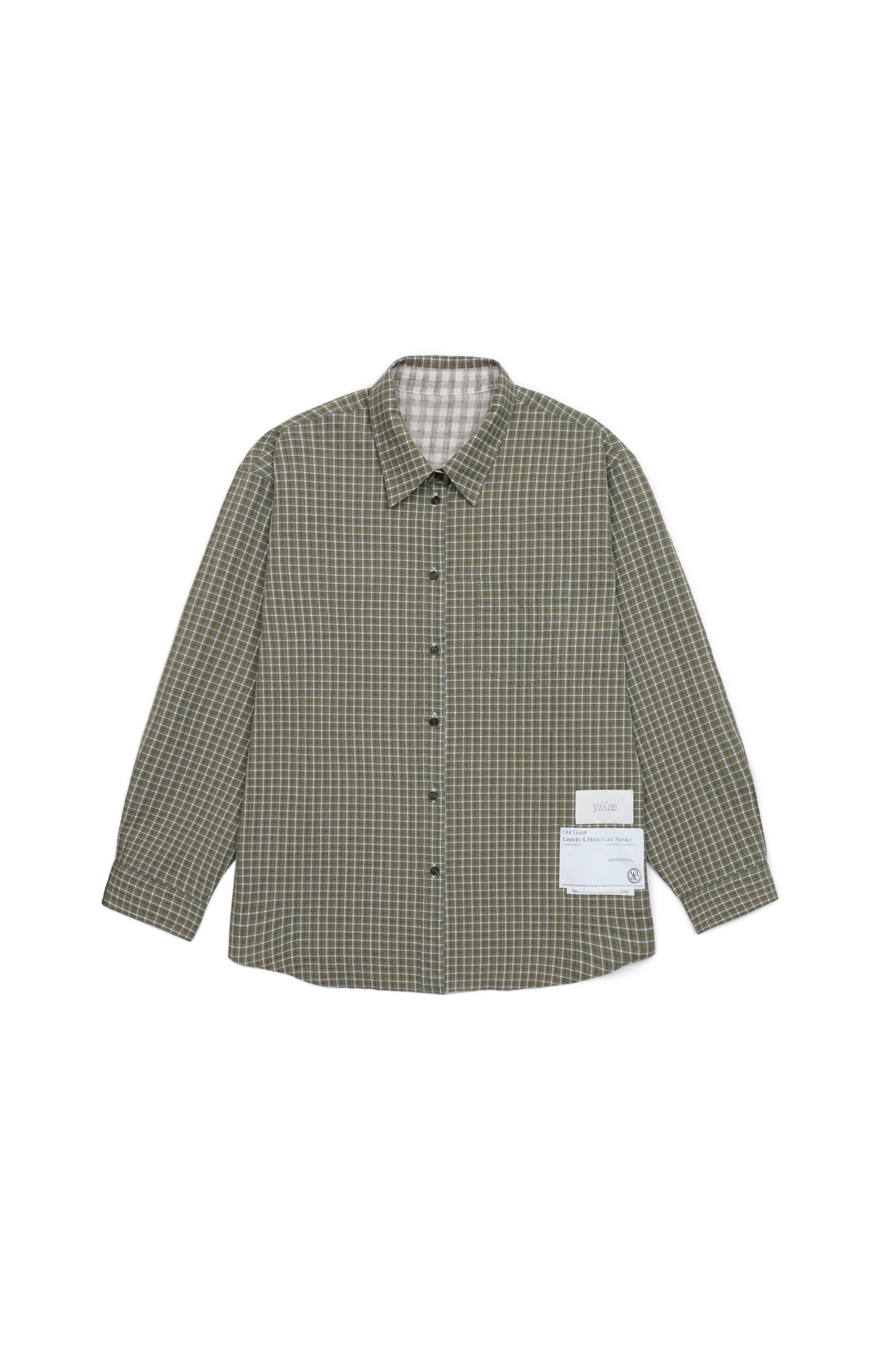 Reversible Check Shirts _ Ivory Green